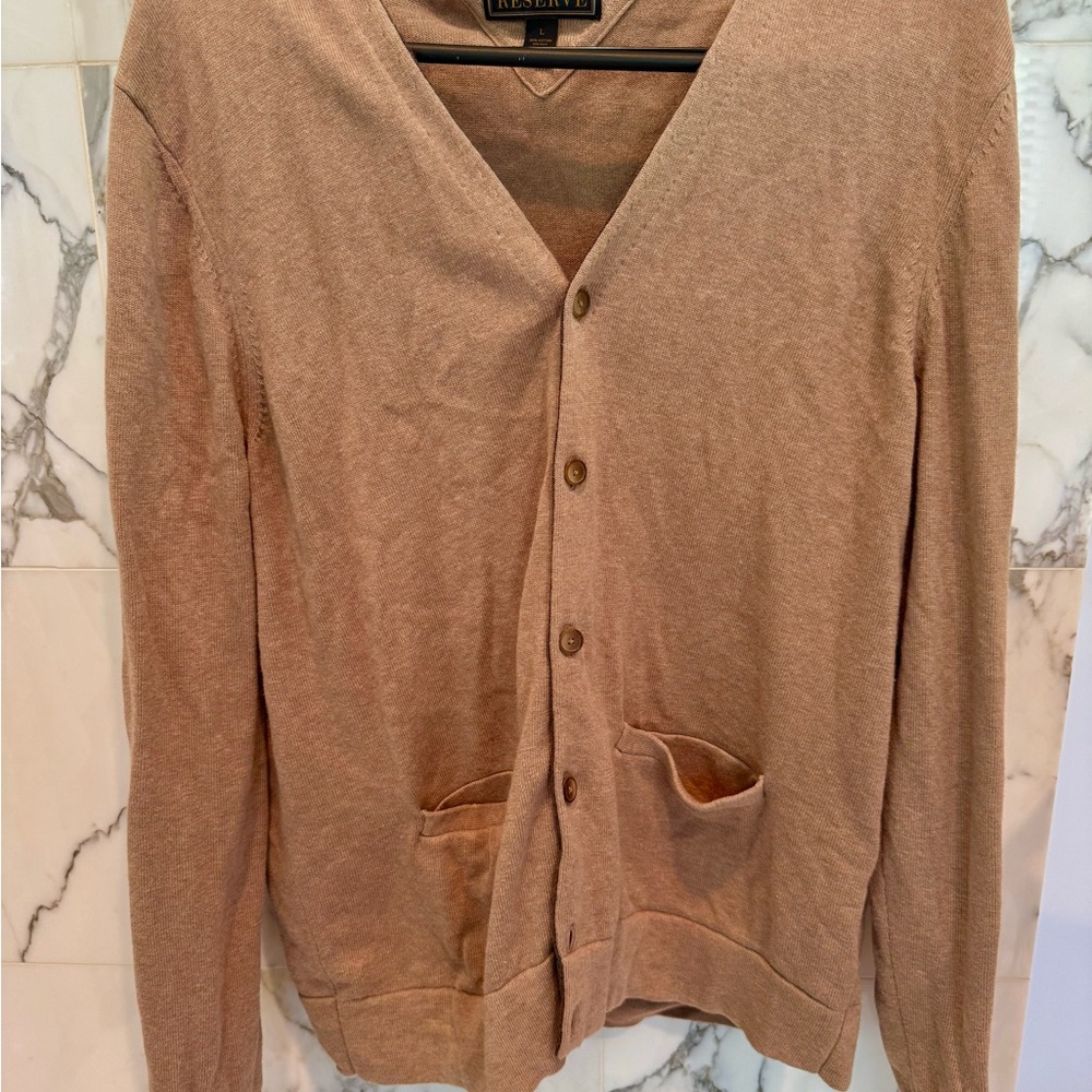 Jos. A. Bank Reserve Men's Tan Sweater Cardigan